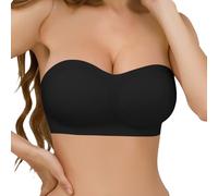 Bandeau Top Women Add Padded Seamless Push Up Non Wired Bra Tops UK Support Lift Full Coverage Backless Large Bust Everyday Plus Size Bigger Breasts Comfortable Soft Lightweight Summer Bras