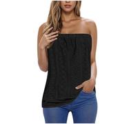 Bandeau Tops Women Ladies Sleeveless Vest Tops Strapless Tube Tops Eyelet Embroidery Sexy Going Out Elegant Stretch Summer Tunic T Shirts Blouse Skinny Tops Y2K Clothes