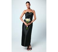 Bandeau Twill Bow Back Bridesmaid Dress Coast Black 8