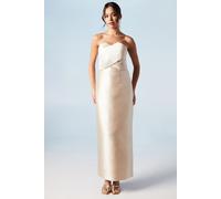 Bandeau Twill Bow Back Bridesmaid Dress Coast Champagne 18