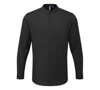 Banded Collar Long-Sleeved Formal Shirt Premier Black S