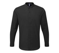 Banded Collar Long-Sleeved Formal Shirt Premier Black XS