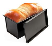 Bandeja Para Tostadas De Aluminio - Molde Para Pan Antiadherente, Cajas Con Tapa, Bandeja Para Hornear De Fácil Liberación, Herramienta De Cocina Duradera | Solución Para Hornear Pan Para El Hogar
