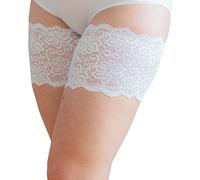 Bandelettes Elastic Anti-Chafing Thigh Bands - Prevent Thigh Chafing, Dolce White, A (21-22 inch)