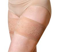 Bandelettes Original Patented Elastic Anti-Chafing Thigh Bands - Peony Beige, Size B (Medium)