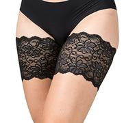 Bandelettes Original Patented Elastic Anti-Chafing Thigh Bands *Prevent Thigh Chafing* - Black Dolce, Size D