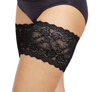 Bandelettes Original Patented Elastic Anti-Chafing Thigh Bands *Prevent Thigh Chafing* - Onyx Black, Size B (Medium 58-62 cm)