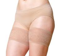 Bandelettes Original Anti-Chafing Thigh Bands - Patented Elastic Design - Comfortable, Non-Slip, and Skin-Friendly - Size F (3X-Large, 78-82 cm), Beige Peony