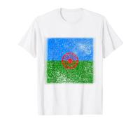 Bandera Gitana Heart Flag - International Romani Gypsy Flag Value Graphic T-Shirt, Men, White, L