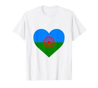 Bandera Gitana Heart Flag - International Romani Gypsy Flag Value Graphic T-Shirt, Men, White, L