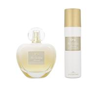 Banderas Perfumes - Her golden secret Gift Set for Woman EDT 80 ml + Deodorant 150 ml - Long Lasting - Femenine, Charming and Romantic fragrance - Fruity, Floral and Vanilla Notes