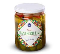 Banderillas Pickled | A Cocktail Onion, Olive, Bell Pepper, Chilli Pepper and a Gherkin All Combined on a Cocktail Stick.