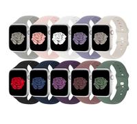 Bandiction 10 Pack Bands Compatible with Apple Watch Band 38mm 40mm 41mm, Soft Waterproof Silicone iWatch Strap Wristband for Apple Watch Ultra Series 9 8 7 SE 6 5 4 3 2 1 Women Men,