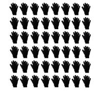BANDIDOS Pack 48 Pairs Bulk Black Winter Warm Mens Boys Girls Women Warm Stretch Full Finger One Size Magic Gloves