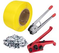 Banding Strapping Kit, Pallet Strapping Kit, Poly Strapping Kit, Plastic Strapping Kit Include Pallet Packaging Strapping Tool, Sealer Tools 3000' Length x 1/2" Wide and 200 Metal Seals