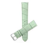 Bandini 16mm Womens Italian Leather Watch Band Strap - Light Green - Alligator Pattern