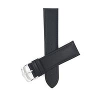 Bandini 18mm Mens Italian Leather Watch Band Strap - Black - Semi-Padded - Stitching