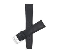 Bandini 20mm Mens Italian Leather Watch Band Strap - Black - Padded - Square Tip