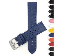 Bandini 20mm Mens Italian Leather Watch Band Strap - Royal Blue - Vented Racer - GT Rally