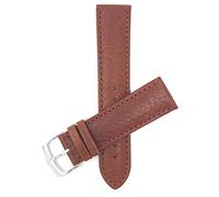 Bandini 20mm Mens Italian Leather Watch Band Strap - Tan - Semi-Padded - Buffalo Pattern