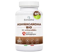 Bandini® Ashwagandha BIO KSM-66® Vegan (180 Capsules) - Withania Somnifera with 5% witanolides - Premium Quality: Organic Ashwagandha - Natural Supplement from Indian Ginseng Powder - Ayurvedic Remedy