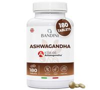 Bandini® Ashwagandha KSM-66® 1500mg - 6 Months Supply - 180 Tablets (1 Tablet per Day) High Strength Supplement - Withania Somnifera (Indian Ginseng) Vegan Pure Root Extract - Alternative to Capsules