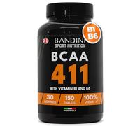 Bandini® BCAA 4:1:1 150 Tablets - Branched Chain Amino Acids BCAA 4.1.1 - Leucine, Isoleucine, Valine with Vitamin B1 & B6-100% Vegan, No GMO - Food Supplement for Pre & Post Workout Muscle Recovery