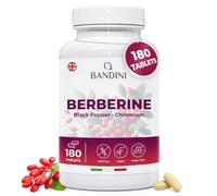 Bandini® Berberine Pure High Dosage | 180 Vegan Tablets - Berberin HCl from Berberis Aristata 97% + Chromium and Black Pepper | Maximum Absorption - Digestive, Liver, intestinal Function