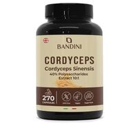 Bandini® Cordyceps Sinensis 19.500 mg | 270 High-Strength Vegan Capsules | Mushroom CS-4 Extract 10:1 with 40% Bioactive Polysaccharides | Energy, Performance, General Well-Being Support | Non-GMO