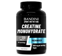 Bandini® Creatine Monohydrate 120 Tablets | Sport Supplement for Energy, Training and Gym | Pre Workout for Men & Women | Alternative to Powder | 100% Vegan Micronised Creatine | Keto Unflavoured