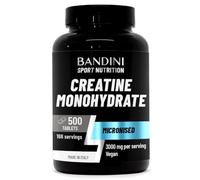 Bandini® Creatine Monohydrate 500 tablets | 3000mg à dose | Supplement for Energy, Training & Gym | Pre Workout for Men & Women | Powder Alternative | 100% Vegan Micronised Creatine | Keto Unflavoured