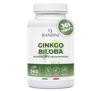 Bandini® Ginkgo Biloba 6000mg, 365 Tablets for 1-Year Supply - High Strength Standardised 50:1 Ginko Extract with Flavone Glycosides & Terpene Lactones, Nootropic Supplement 100% Vegan, No OGM
