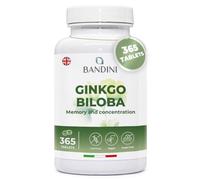Bandini® Ginkgo Biloba 6600mg, 365 Tablets High Strength - 1-Year Supply - 50:1 Ginko Biloba Extract, 24% Flavone Glycosides 6% Terpene Lactones, Nootropic with Eleutherococcus 25:1
