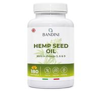 Bandini® Hemp Seed Oil 1000mg per Softgel | 180 Vegan Capsules | High Strength 100% Natural Cold Pressed Hemp Seed Oil | 6-Month Supply, 1 per Day | Rich in Omega 3, 6, 9 | ALA, Linoleic & Oleic Acid