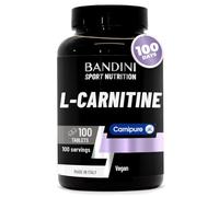 Bandini® L-CARNITINE Carnipure® | 100 Tablets 100 Days | High Strength | L Carnitine Tartrate Supplement | Reduces Tiredness & Fatigue | Energy & Metabolism Support | Pre-Workout Formula 1000mg