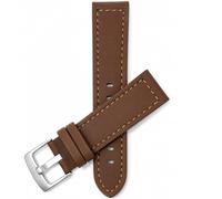 Bandini Mens Leather Watch Band Strap, Racer, Stainless Steel Buckle, Black with a Choice of 6 Different Colored Stitch (18mm, 20mm, 22mm, 24mm)