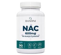 Bandini® NAC N-Acetyl-Cysteine | 600mg Acetyl Cysteine | for Men & Women | Glutathione Precursor Supplement | 90 Tablets | Healthy Skin, Hair and Nails - Antioxidant, Post Workout, Gym | 100% Vegan