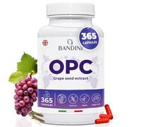 Bandini® OPC Grape Seed Extract 365 Capsules | High strength with 1076mg per serving | Highest content by HPLC | From Italian grapes | 1052mg extract with 999.4mg OPC + 24mg Vitamin C | 6-month supply