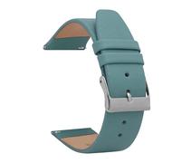 Bandini Quick Release Leather Watch Band - Baby Blue - Classic - Slim Replacement Watch Strap for Classic and Smart Watch Bands - Silver Buckle - 18mm