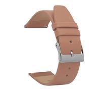 Bandini Quick Release Leather Watch Band - Blush Soft Pink - Classic - Slim Replacement Watch Strap for Classic and Smart Watch Bands - Silver Buckle - 20mm
