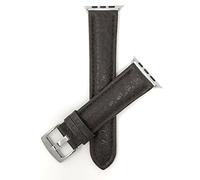 Bandini Replacement Watch Band for Apple Watch 42mm / 44mm, Brown, Classic Leather Buffalo Pattern, Stainless Steel Buckle, Fits Series 6, 5, 4, 3, 2, 1