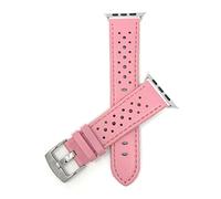 Bandini Replacement Watch Band for Apple Watch 42mm / 44mm, Pink, GT Rally Perforrated, Vented Racer Leather, Fits Series 6, 5, 4, 3, 2, 1