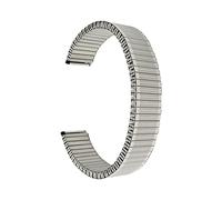 Bandini Silver Tone Womens 16mm Stainless Steel Stretch Metal Replacement Expansion Watch Band, Ladies Metal Stretch Strap - Compatible with Traditional and Smart Watches