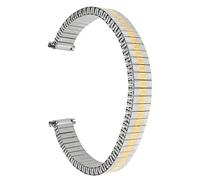Bandini Two-Tone (Silver/Gold) Mens 20mm Stainless Steel Stretch Metal Replacement Expansion Watch Band, Metal Stretch Strap - Compatible with Traditional and Smart Watches