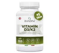 Bandini® Vitamin D3 K2 | 365 Easy-to-Swallow Tablets 1 Year Supply | 2000 IU Vitamin D3 & 200 mcg Vitamin K2VITAL® MK-7 99% All Trans | Bones, Teeth, Muscles, Joints & Immune System | High Strength