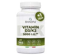 Bandini® Vitamin D3 K2 | 365 Easy-to-Swallow Tablets | 5000 IU Vitamine D 3