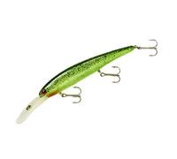 BANDIT LURES Walleye Deep Minnow Jerkbait Fishing Lure, Fishing Accessories, Dives ro 27-feet Deep, 4 3/4", 5/8 oz, Green Black Splatter, (BDTWBDG01)