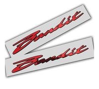 Bandit Red chrome on black graphics decals stickers x 2
