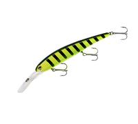 Bandit Walleye Minnow Jerkbait Fishing Lure, 4.5 Inch, 5/8 Ounce, Chartreuse Black Stripes, Deep (Trolls to 27')
