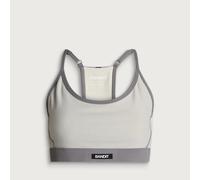 Bandit Women's Striped Cadence Strappy Bra With Mesh Overlay Plaster/Slate Small